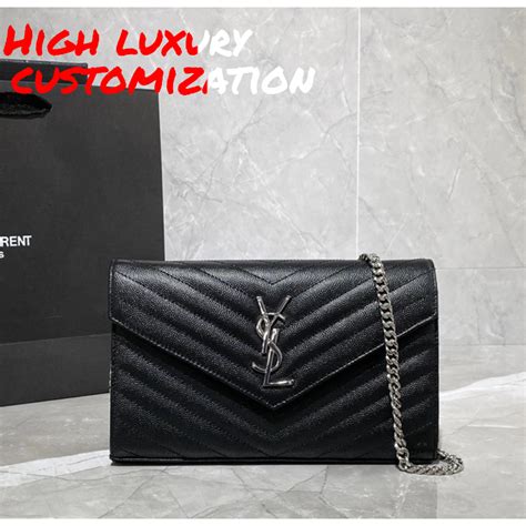 ysl monogram envelope woc|ysl lambskin wallet.